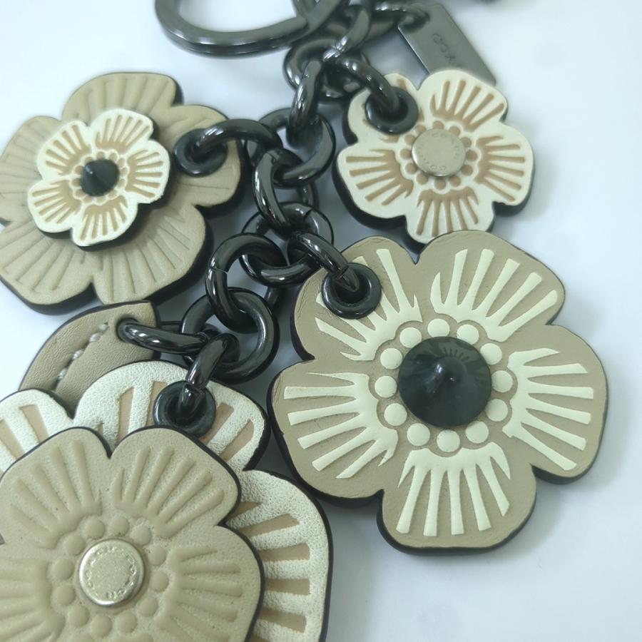 コーチ coach ティローズ キーチャーム ベージュ フラワー 花 コーチ