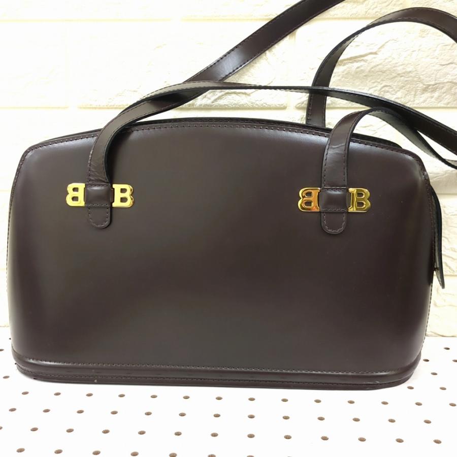 Bally（バリー） レザー ハンドバッグ ダークブラウン イタリア製 