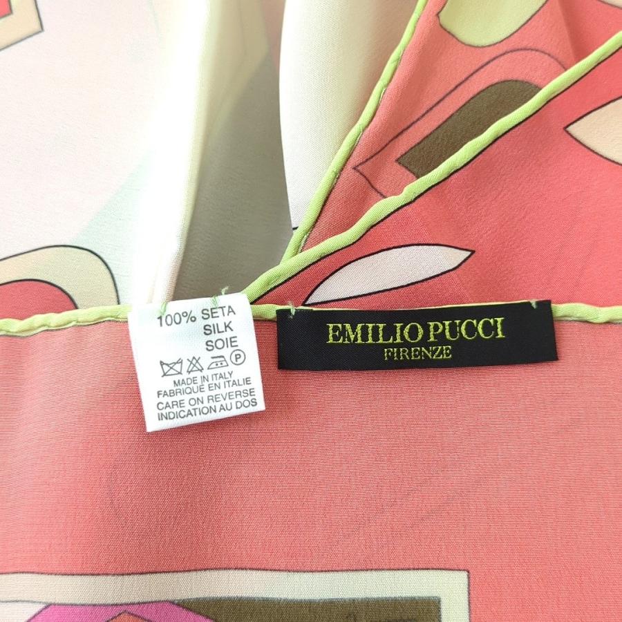 エミリオプッチ 100% スカーフ ピンク ブラウン ベジュー イタリア製 EMILIO PUCCI エミリオプッチ スカーフ JR510 レディース