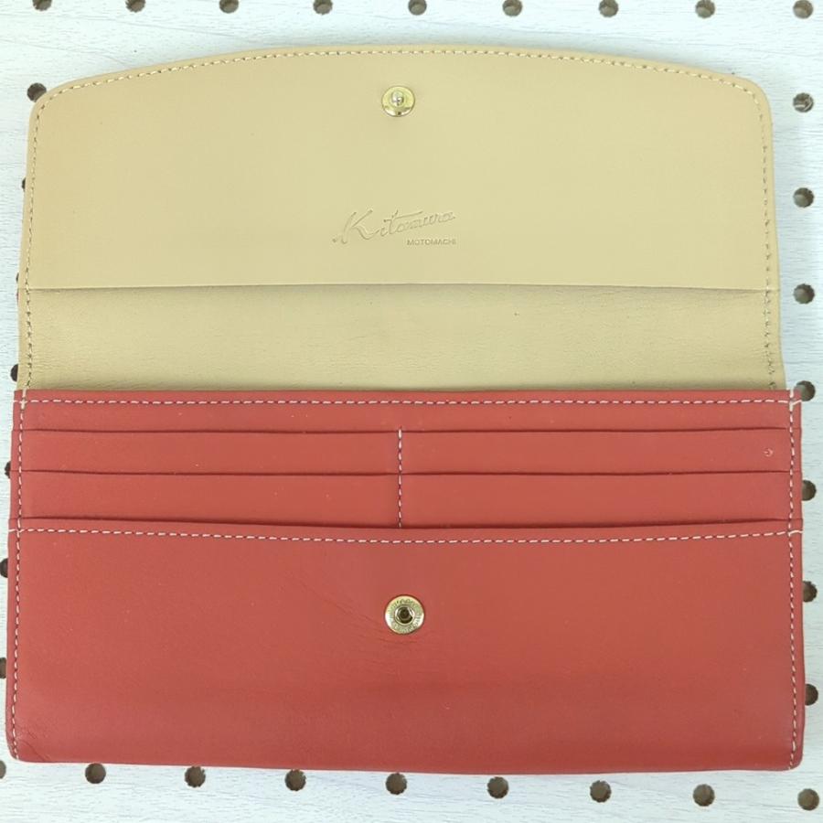 Kitamura（キタムラ） 長財布 財布 がま口 レザー レッド : willmart
