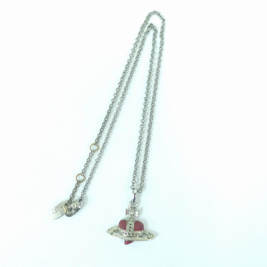 Vivienne Westwood ハートオーブ ネックレス シルバー レッド ヴィヴィアン ディアマンテハート オーブ ネックレス シルバー レッド