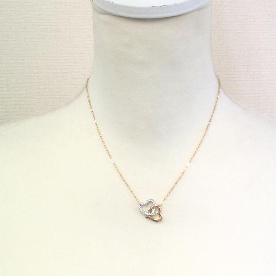 SWAROVSKI（スワロフスキー） ダブルハート ネックレス ラインストーン 