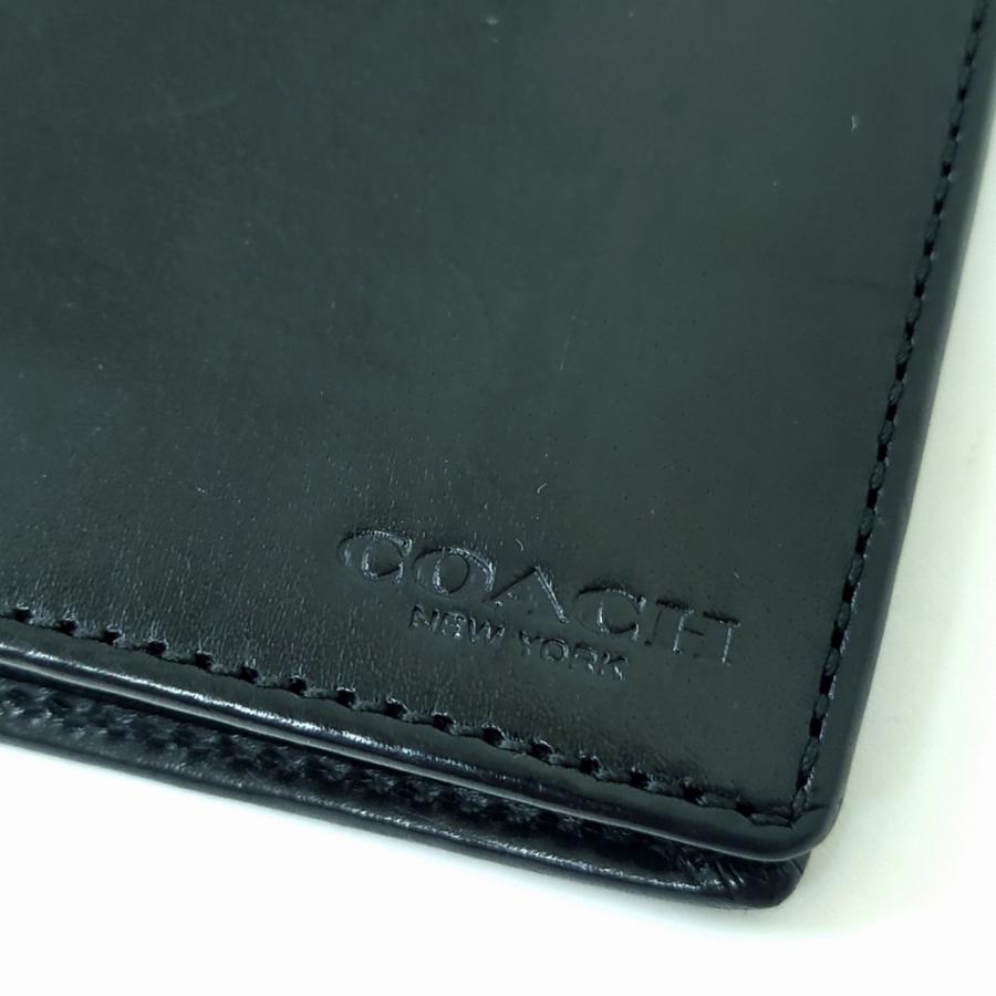 コーチ 型押し ロゴ シグネチャー メンズ レザー 長財布 COACH 財布 黒 COACH（コーチ） 長財布 二つ折り レザー ブラック 黒 メンズ 型押し