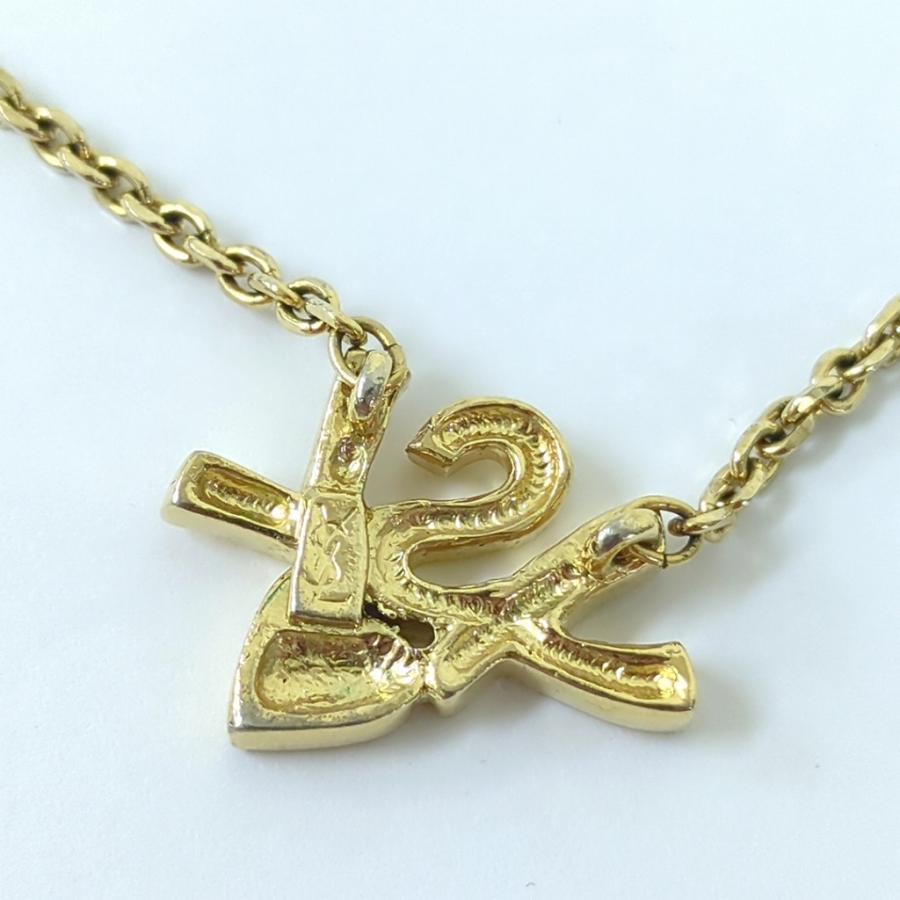 美品✨ イヴサンローラン ネックレス パール ゴールド ラインストーン 