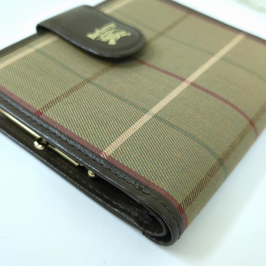 BURBERRY（バーバリー） 二つ折り財布 チェック柄 ガマ口 ブラウン