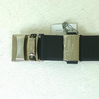クリスチャンディオール 牛革 レザー ベルト ブラック シルバー ゴールド金具 Dior CD シルバーカラー金具 ゴールドカラー金具 ロゴ ヴィンテージ