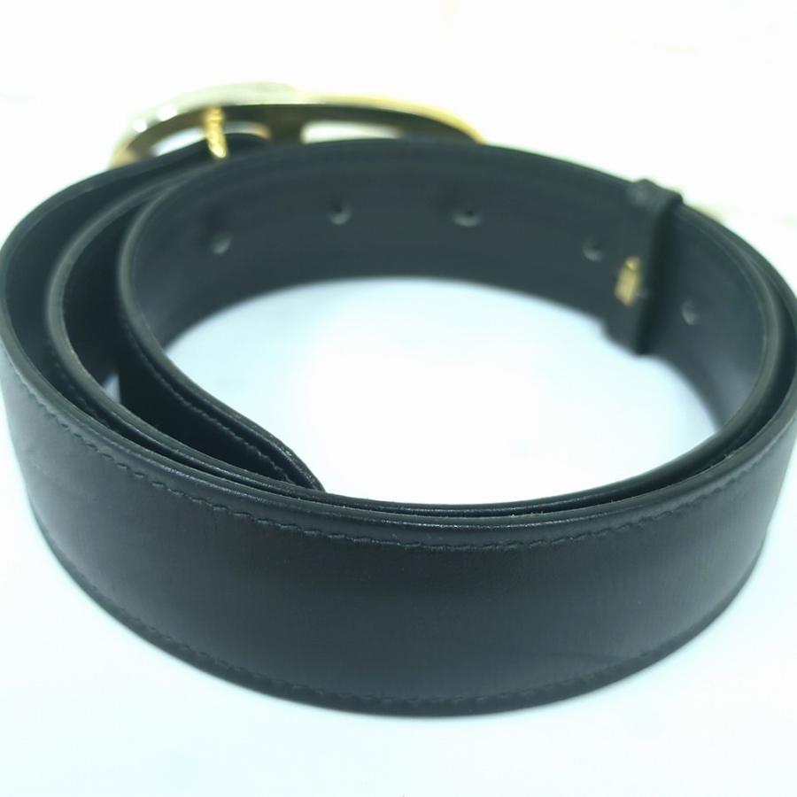 GUCCI（グッチ） ブラック レザー ベルト Gロゴ イタリア製 : willmart