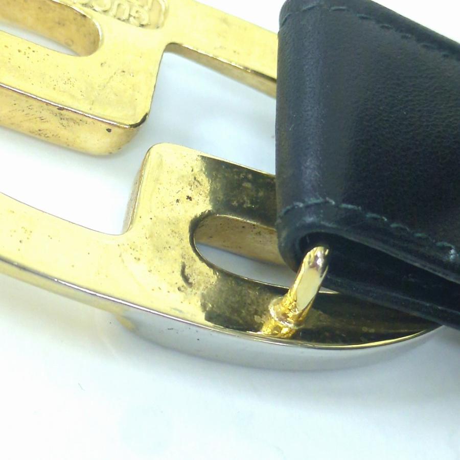 GUCCI（グッチ） ブラック レザー ベルト Gロゴ イタリア製 : willmart