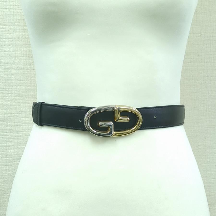GUCCI（グッチ） ブラック レザー ベルト Gロゴ イタリア製 : willmart