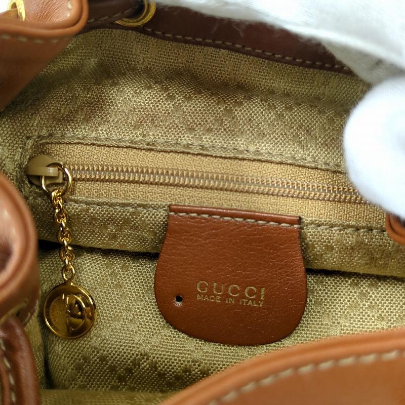 GUCCI グッチ バンブーレザー ミニ リュック ブラウン イタリア製_6