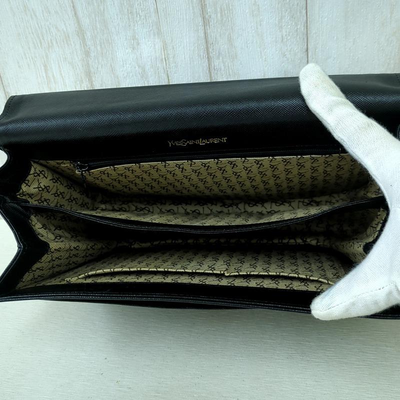 YSL イヴサンローラン レザー フラップ ワン ショルダーバッグ ２WAY ブラック_7