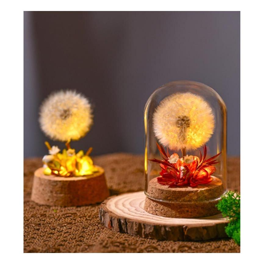 ドライフラワー プリザーブドフラワー ガラスドーム タンポポ コルク瓶 小さい ミニ 小さめ 花 夏 インテリアフラワー 飾り LED 玄関 卓上 置 |  | 14