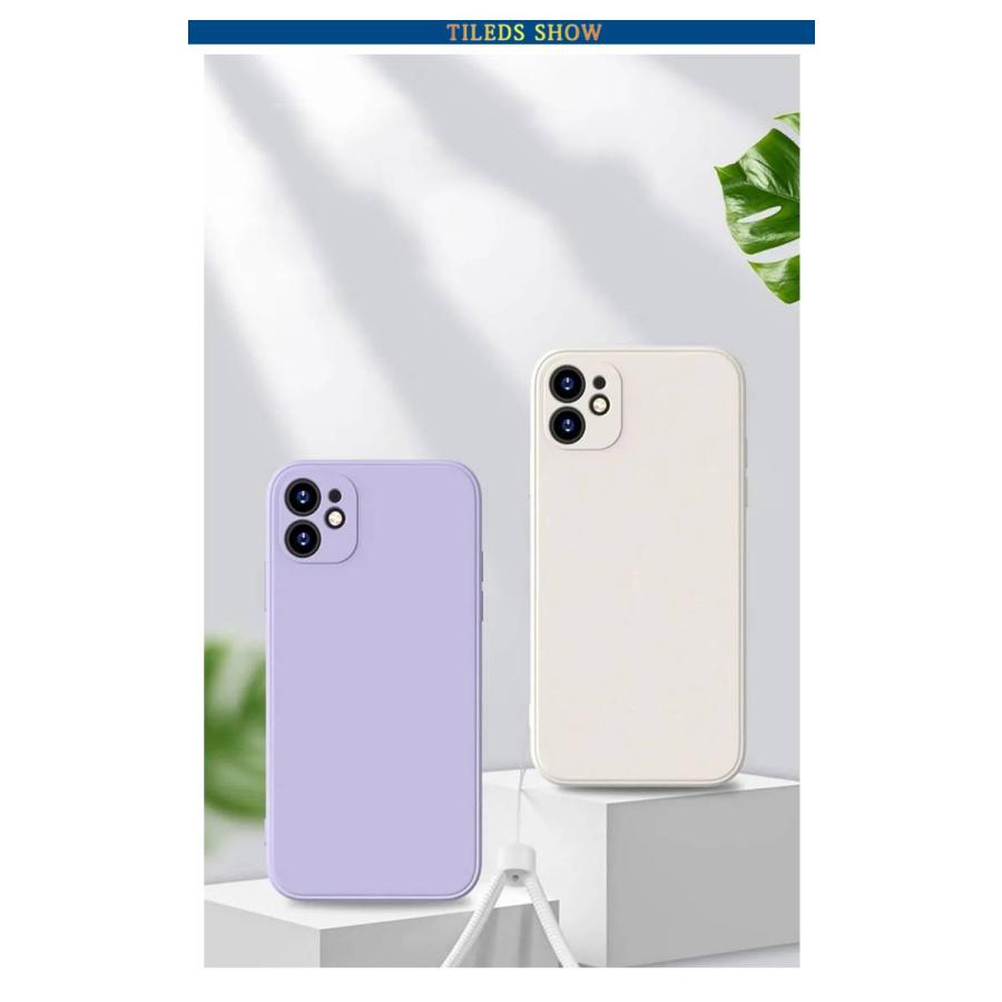 送料無料 全9色 iPhone 12 12Pro 12mini シリコン ケース スマホカバー スクエア フルカバー カメラレンズ保護 カバー SE2 |  | 07