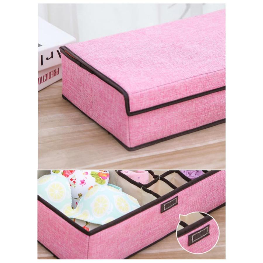 下着収納ボックス 収納ボックス 収納ケース インナーボックス 蓋付き ふた 折りたたみ式 下着収納 仕切り 洗える 靴下収納 小物収納 便利収納 防虫 |  | 17