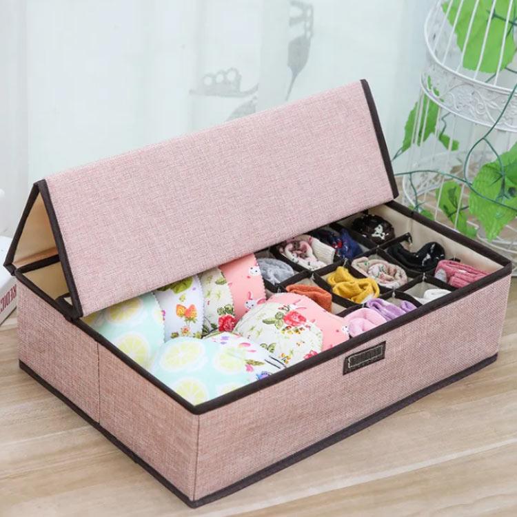 下着収納ボックス 収納ボックス 収納ケース インナーボックス 蓋付き ふた 折りたたみ式 下着収納 仕切り 洗える 靴下収納 小物収納 便利収納 防虫 |  | 01