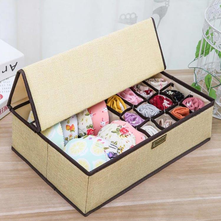 下着収納ボックス 収納ボックス 収納ケース インナーボックス 蓋付き ふた 折りたたみ式 下着収納 仕切り 洗える 靴下収納 小物収納 便利収納 防虫 |  | 03