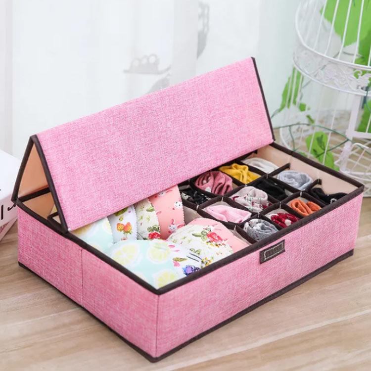 下着収納ボックス 収納ボックス 収納ケース インナーボックス 蓋付き ふた 折りたたみ式 下着収納 仕切り 洗える 靴下収納 小物収納 便利収納 防虫 |  | 04