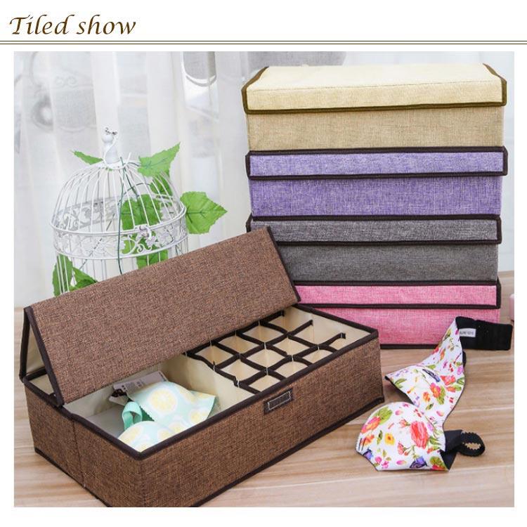 下着収納ボックス 収納ボックス 収納ケース インナーボックス 蓋付き ふた 折りたたみ式 下着収納 仕切り 洗える 靴下収納 小物収納 便利収納 防虫 |  | 08