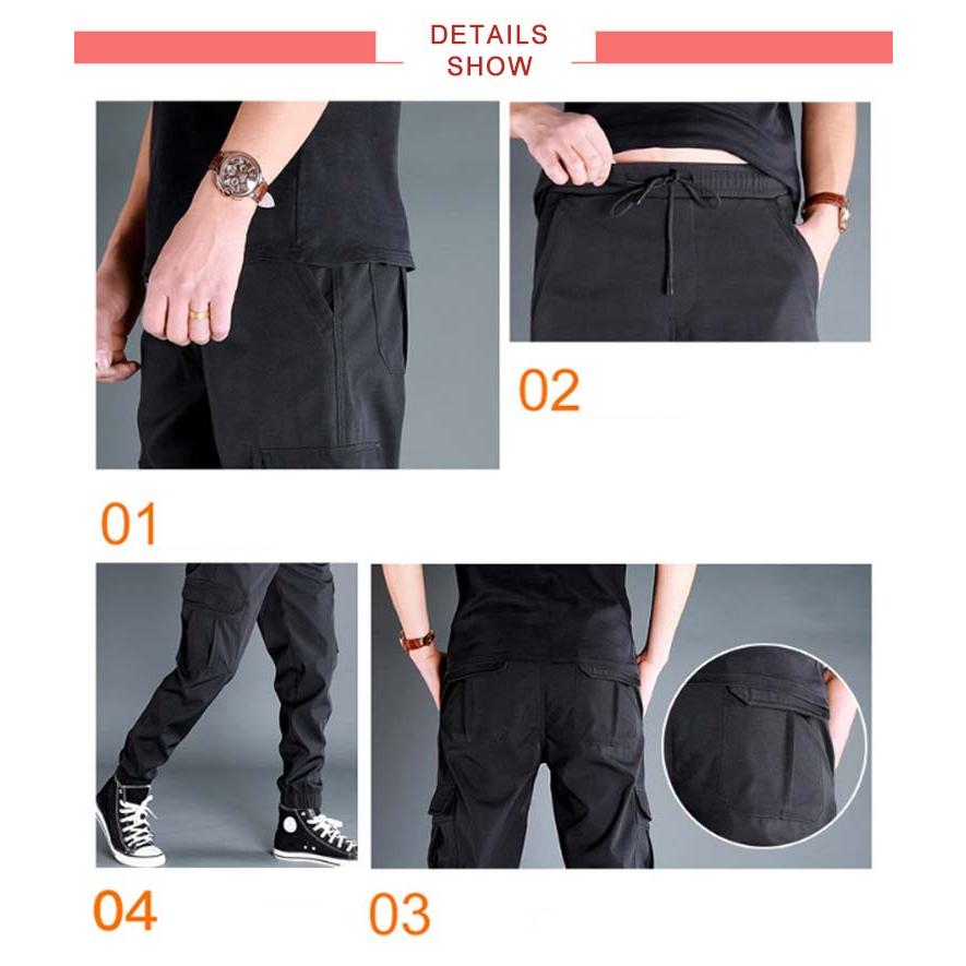 カーゴパンツ メンズ 春秋 無地 迷彩柄 イージーパンツ ミリタリー ワークパンツ ゴルフ スポーツウェア ウエストゴム 長ズボン 裾絞り ボトムス |  | 12