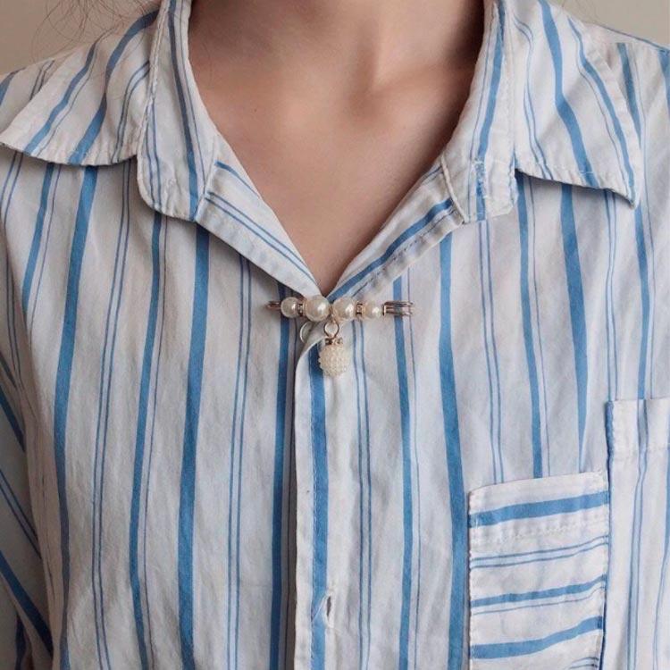 送料無料 ブローチピン ストールピン ウエスト調整 ストール留め 6個入り 人工真珠 パール チラ防止 ウエストパールバックル 飾り付け アクセサリー |  | 01