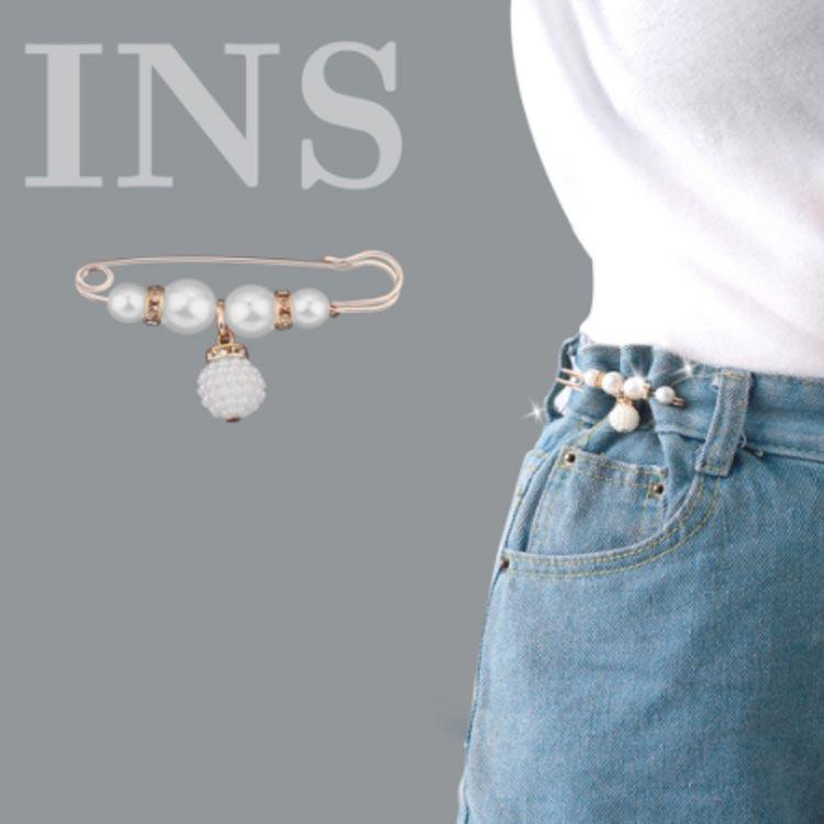 送料無料 ブローチピン ストールピン ウエスト調整 ストール留め 6個入り 人工真珠 パール チラ防止 ウエストパールバックル 飾り付け アクセサリー |  | 03