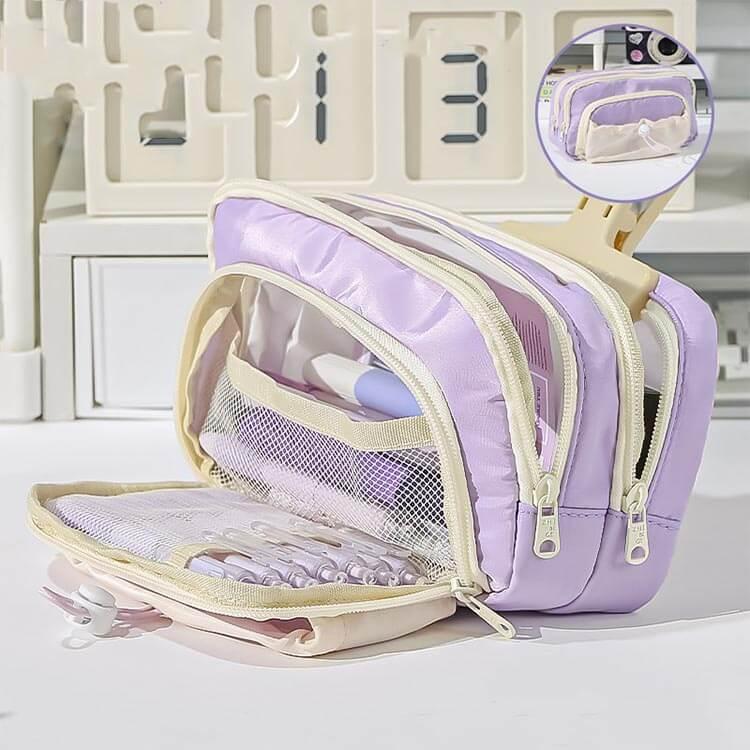 筆箱 おしゃれ 可愛い ペンケース 大容量 文房具 収納袋 100本入れ可 ふで箱 可愛い おしゃれ 韓国風 高校生 中学生 多機能 ペンホルダー シ |  | 01