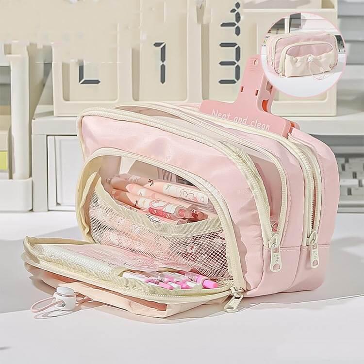 筆箱 おしゃれ 可愛い ペンケース 大容量 文房具 収納袋 100本入れ可 ふで箱 可愛い おしゃれ 韓国風 高校生 中学生 多機能 ペンホルダー シ |  | 02