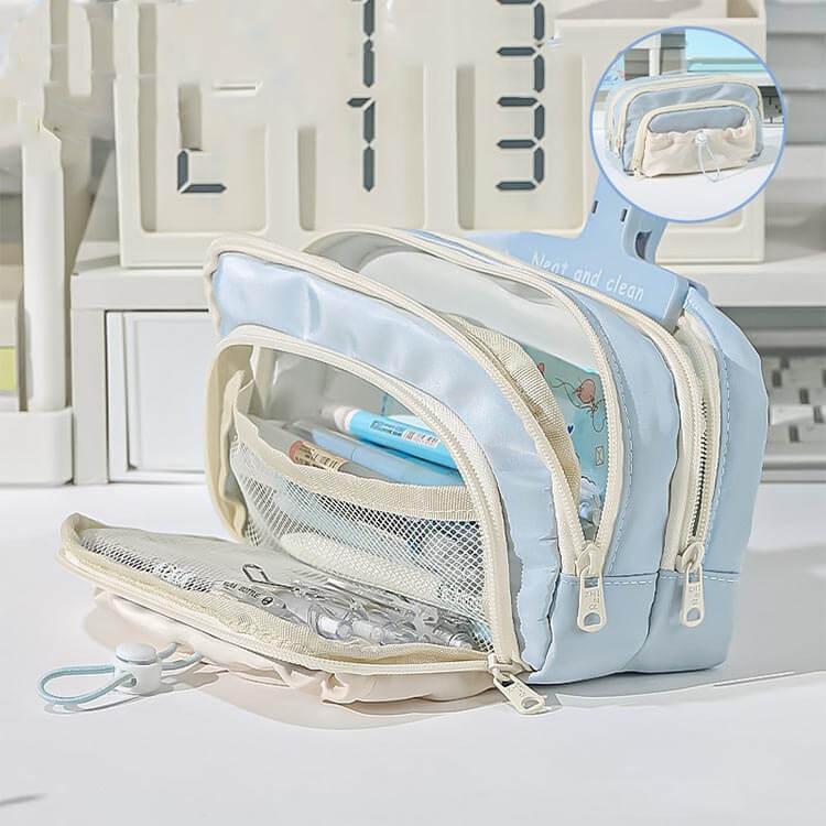 筆箱 おしゃれ 可愛い ペンケース 大容量 文房具 収納袋 100本入れ可 ふで箱 可愛い おしゃれ 韓国風 高校生 中学生 多機能 ペンホルダー シ |  | 03