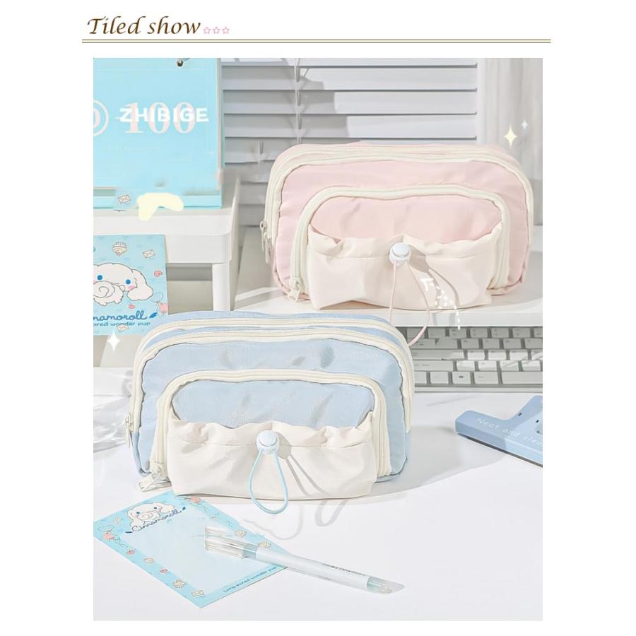 筆箱 おしゃれ 可愛い ペンケース 大容量 文房具 収納袋 100本入れ可 ふで箱 可愛い おしゃれ 韓国風 高校生 中学生 多機能 ペンホルダー シ |  | 07