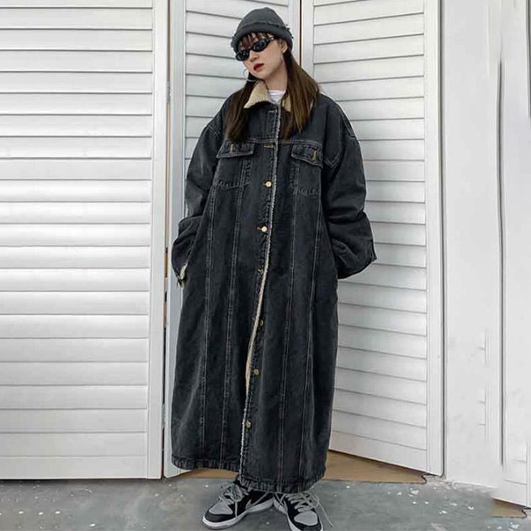 大きいサイズ レディース デニム ロング コート アウター 春 秋冬 新品 