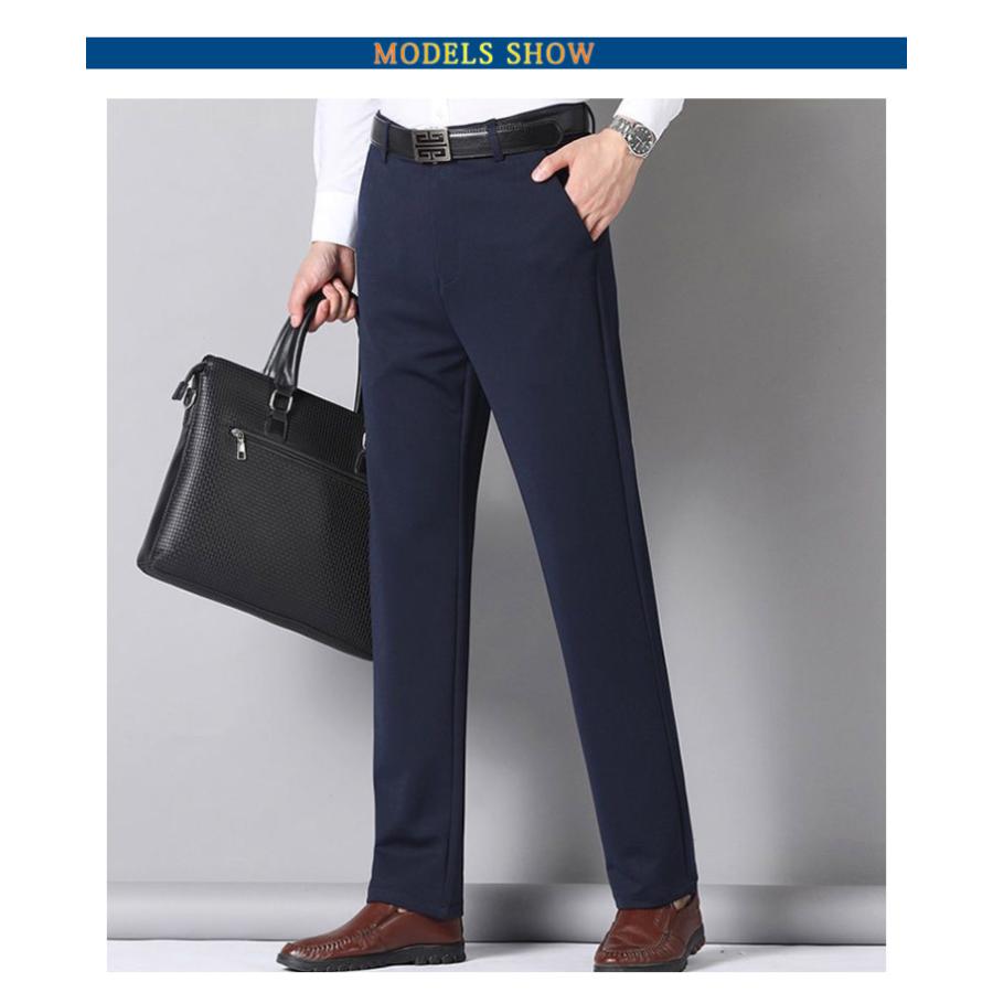 送料無料 ストレッチ スラックス メンズ パンツ 長ズボン ロングパンツ ストレートパンツ 裏起毛 ハイウェスト ストレッチパンツ ビジネススラックス |  | 07