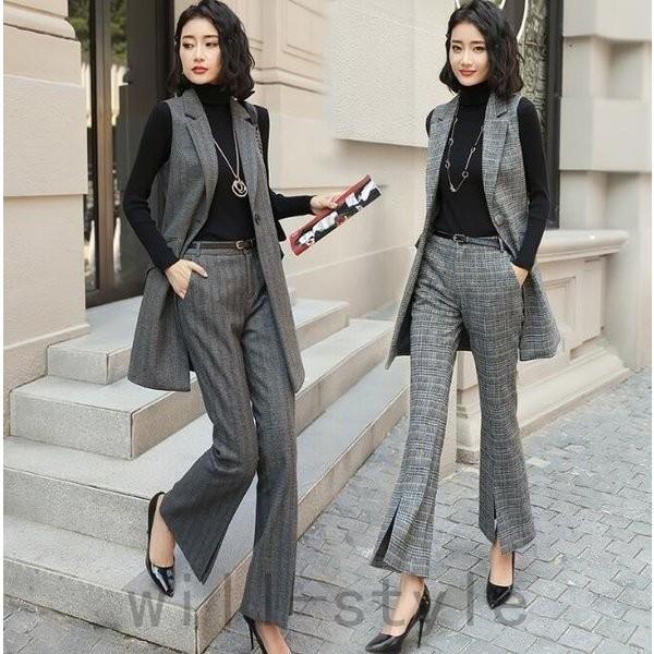 安売り レディースベストスーツセットパンツセット代30代40代事務服フォーマル細身シルエット制服olビジネス入学式卒業式通勤 通販オンラインに低価格で Www Superavila Com