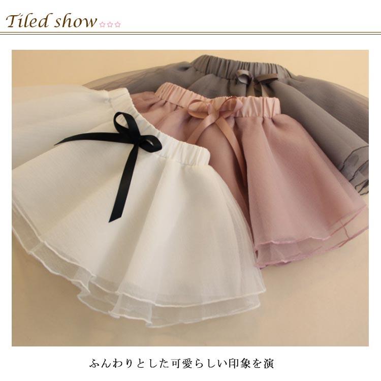 ミニスカート 子供服 スカート 女の子 プリーツスカート チュール シフォン ミニ ショート丈 女児 ガールズ 裏地付き ウエストゴム ボリューム エ |  | 07