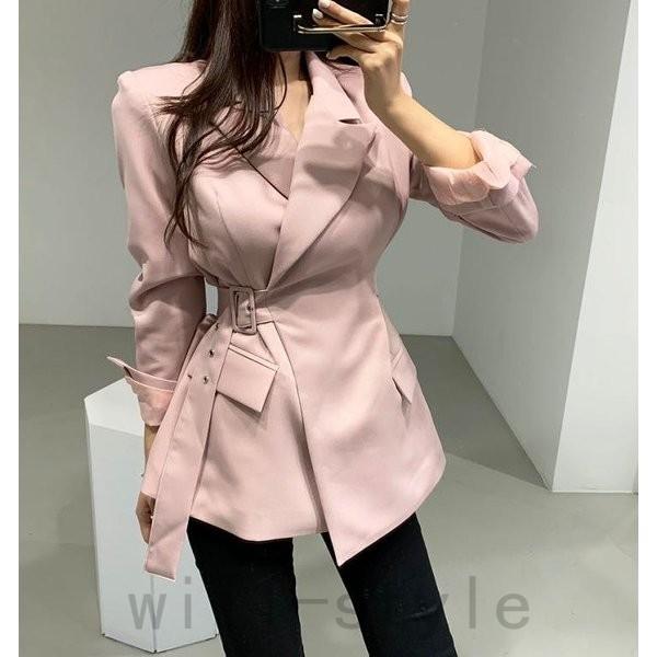 テーラードジャケット韓国オルチャンストリートダンス衣装原宿系ベルトきれいめレトロアウター アウトレットセール 特集