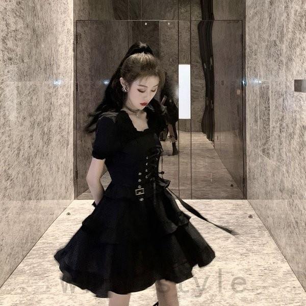 コルセットワンピース韓国オルチャンストリート編み上げ半袖原宿系ロリィタv系衣装ミニショート丈 Joy Kh2gu3mm Will Style 通販 Yahoo ショッピング