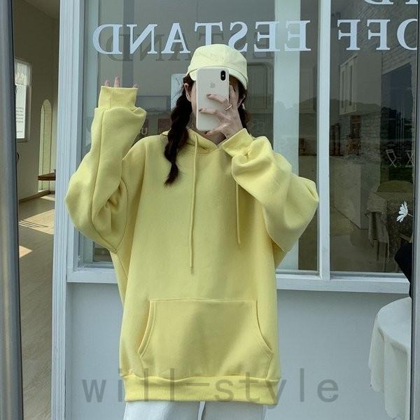 人気top パーカー韓国オルチャンストリート裏起毛原宿系長袖hiphopトレーナーダンス衣装派手可愛いスウェットトップス パーカー カラー イエロー Www We Job Com