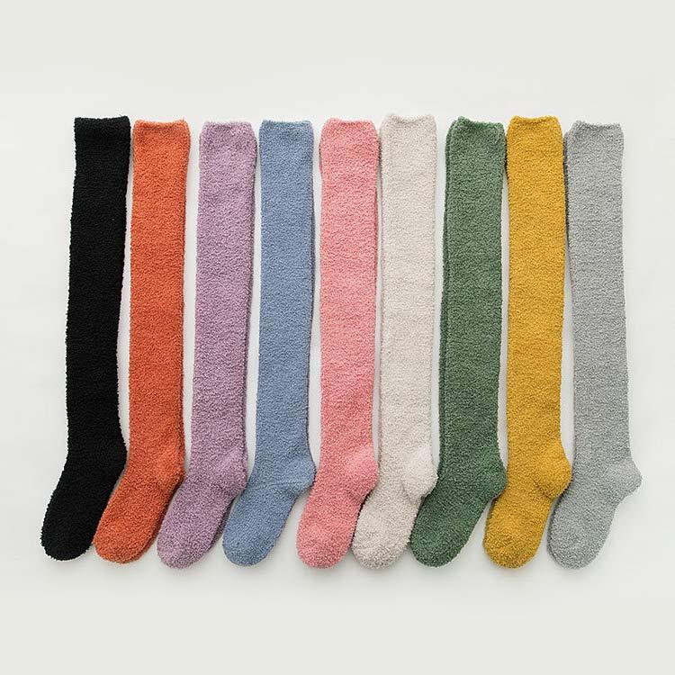 厚手 靴下 ニーハイソックス 2足セット レディース ロング丈 もこもこ ふわふわ オーバーニーソックス ニーハイソックス ルームソックス 無地 あっ |  | 01