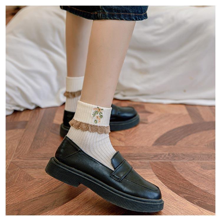 ソックス 2足セット レースフリル ガーリー かわいい ショート靴下 ショートソックス レディース フリルソックス コットン レース 花柄刺繍 靴下 |  | 13