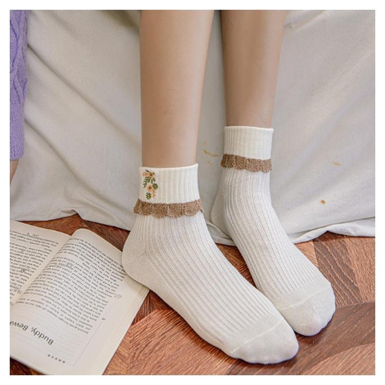 ソックス 2足セット レースフリル ガーリー かわいい ショート靴下 ショートソックス レディース フリルソックス コットン レース 花柄刺繍 靴下 |  | 14