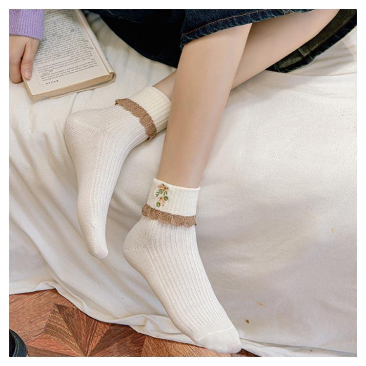 ソックス 2足セット レースフリル ガーリー かわいい ショート靴下 ショートソックス レディース フリルソックス コットン レース 花柄刺繍 靴下 |  | 15