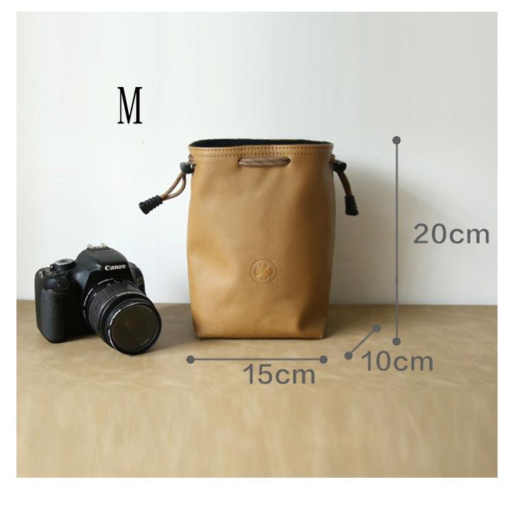送料無料 カメラポーチ 巾着型 カメラレンズポーチ カメラケース ミラーレス レンズポーチ 合皮製 PUレザー デジカメ 一眼レフ 女子 バッグインバ |  | 13