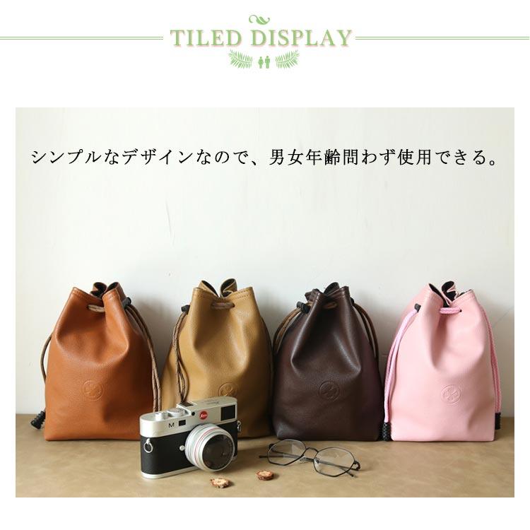 送料無料 カメラポーチ 巾着型 カメラレンズポーチ カメラケース ミラーレス レンズポーチ 合皮製 PUレザー デジカメ 一眼レフ 女子 バッグインバ |  | 07