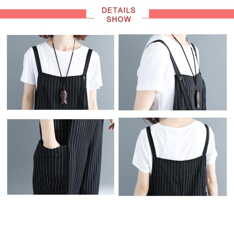 サロペットパンツ レディース サロペット パンツ 夏 ボーダー 大きサイズ ゆったり 七分丈 着痩せ ワイドパンツ ボトムス オールインワン オーバー |  | 10