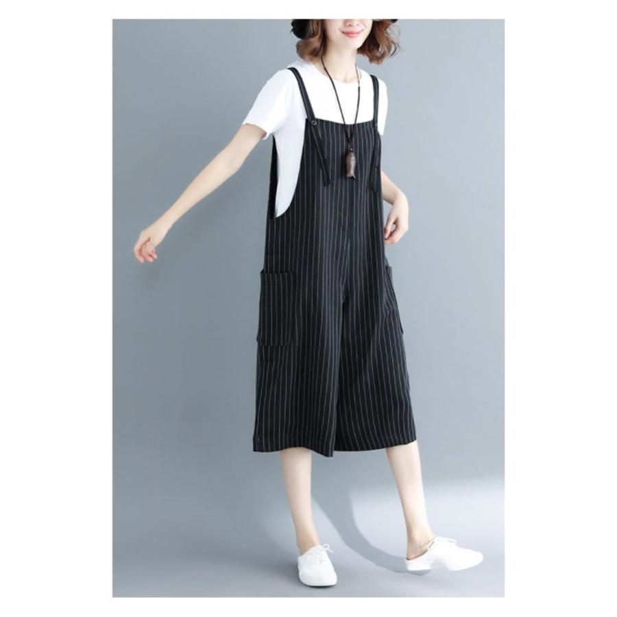 サロペットパンツ レディース サロペット パンツ 夏 ボーダー 大きサイズ ゆったり 七分丈 着痩せ ワイドパンツ ボトムス オールインワン オーバー |  | 09