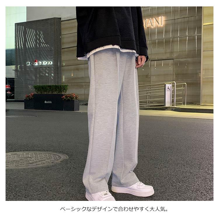 スウェットパンツ 無地 ストレート ロングパンツ メンズ イージーパンツ ポケットあり カジュアル 薄手  ユニセックス ウェストゴム 原宿系 ストリ |  | 11