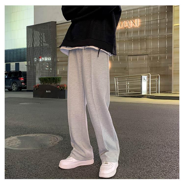 スウェットパンツ 無地 ストレート ロングパンツ メンズ イージーパンツ ポケットあり カジュアル 薄手  ユニセックス ウェストゴム 原宿系 ストリ |  | 12