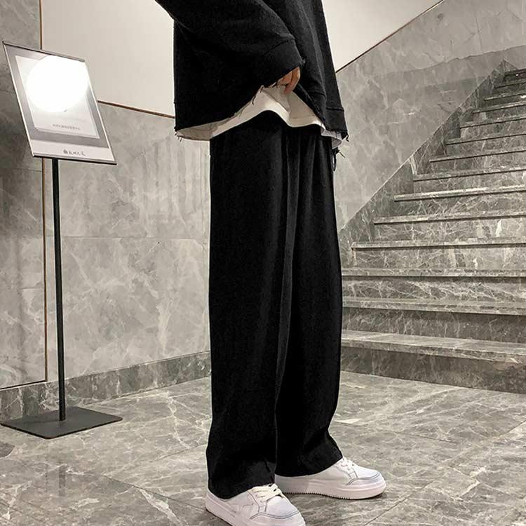 スウェットパンツ 無地 ストレート ロングパンツ メンズ イージーパンツ ポケットあり カジュアル 薄手  ユニセックス ウェストゴム 原宿系 ストリ |  | 02