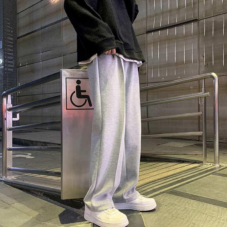 スウェットパンツ 無地 ストレート ロングパンツ メンズ イージーパンツ ポケットあり カジュアル 薄手  ユニセックス ウェストゴム 原宿系 ストリ |  | 04