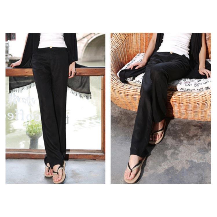 綿麻パンツ ベイカーパンツ ワイドパンツ ガウチョパンツ リラックス リネンパンツ ロングパンツ ベルボトム ブーツカット ウエストゴム 美脚シルエッ |  | 14