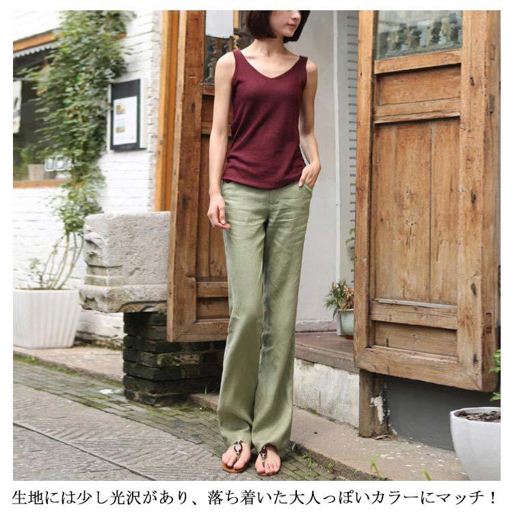 綿麻パンツ ベイカーパンツ ワイドパンツ ガウチョパンツ リラックス リネンパンツ ロングパンツ ベルボトム ブーツカット ウエストゴム 美脚シルエッ |  | 08